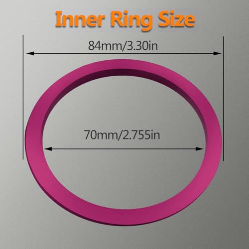 Image of Aluminum Alloy Vent Inner Rings Kit for Toyota Tacoma 2016-2023 (4pcs Pink) - Air Conditioner Vent Trim Rings, Metal Interior Upgrade Accessories