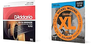 D'Addario Guitar Strings - Acoustic Guitar Strings - 80/20 Bronze - For 6 String Guitar - Deep, Bright, Projecting Tone - EJ13 - Custom Light, 11-52