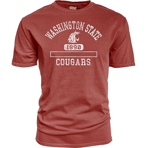 Washington State Cougars NCAA Officially Licensed T-Shirt Team Color Dyed Ringspun, XX-Large