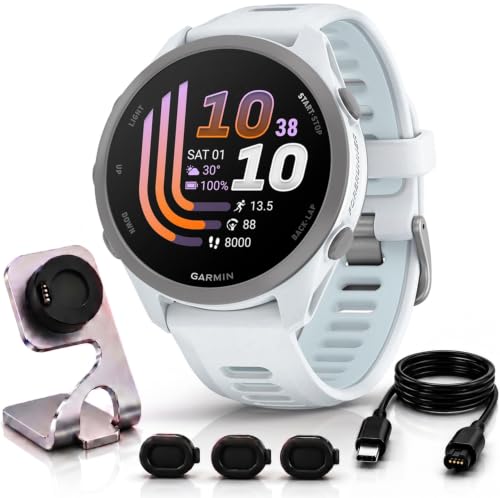Garmin Forerunner 170 Music 3cm AMOLED GPS �����j���O�E�H�b�` �I���E�H�b�`�~���[�W�b�N 10���ԃo�b�e���[ �z���C�g�X�g�[��/�N���E�h�u���[ 010-03920-11 �f�R�G�b�Z���V�����[�d�h�b�N�t�� �_�X�g�J�o