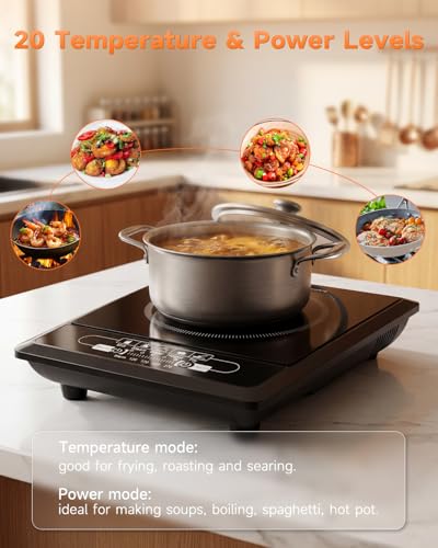 Image of 2500W Induction Cooktop | Feather Touch Control | 5 Preset Menus | Auto Cut-Off | High Power Induction Stove