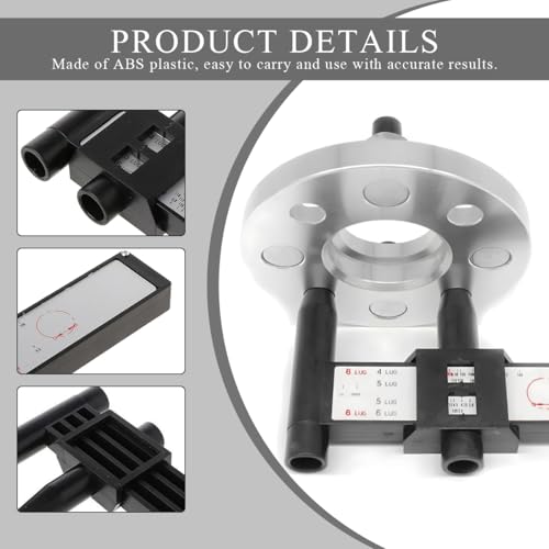 Image of Wheel PCD Gauge, Wheel Rim Bolt Pattern Measuring Tool PCD Ruler for Quick Measurement, Universal Wheel Stud Lug Bolt Pattern Gauge for 4 5 6 8 Holes Sliding Caliper