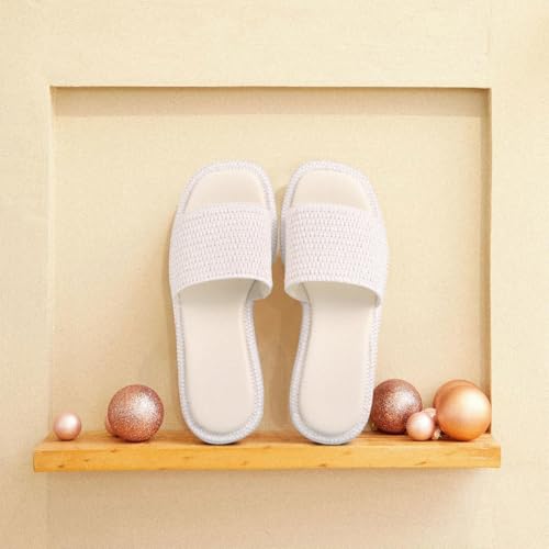 Image of EQAUDES Platform Sandals Women Slip on Espadrille Wedges Slides Bohemia Sandals Flatform Open Toe Beach Sandals