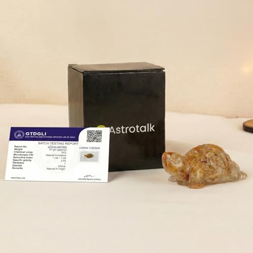 Image of Astrotalk Citrine Tortoise (Kachhua) 2.7x1 Inch | Resin Turtle for Wealth & Prosperity | Tortoise for Good Luck for Home | Vastu Items for Housewarming Gift | Home Decor for Living Room