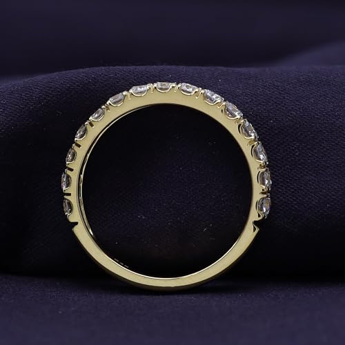 1 Carat (ctw) Half Eternity Style Ring, Lab Grown Diamond Wedding Band Ring For Women In 14k Gold Over 925 Sterling Silver Jewelry Gifts For Her (1 Ct) 5