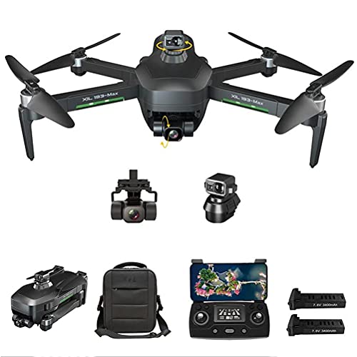 Drone Plegable con Video En Vivo FPV De 5Ghz, 5G WiFi GPS Drone con Cardán De 3 Ejes, Drones para Adultos Cámara 4K, RC Quadcopter con 2 Baterías, Función De Evitación De Obstáculos De 360 ​​°