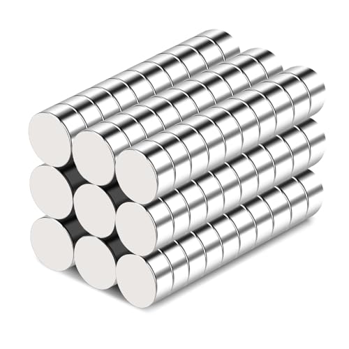 Image of TRYMAG Small 70Pcs Tiny Mini 6x3mm Rare Earth Magnets, Multi-Use Durable Neodymium for Fridge, Premium Cylinder Office Magnets for Whiteboard, Crafts, School, Kitchen