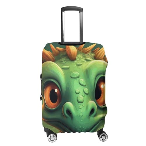 Cute Cartoon Dragon Travel Luggage Cover Elastic Washable Suitcase Cover Dustproof Anti-Scratch Suitcase Protector Fits 19-32 Inch Luggage, S4