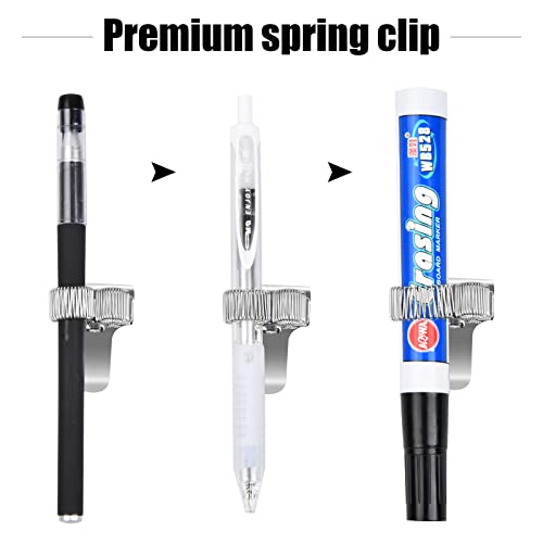Vesaneae Pack of 4 Metal Pen Holders, Silver Pen Holder Clips - Image 4