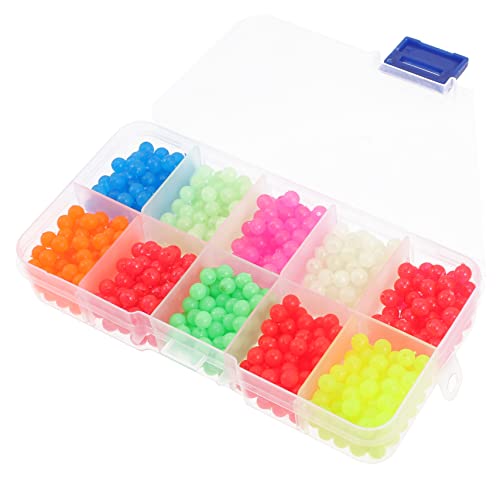 KICHOUSE 1000pcs Luminous Bead Blocking Fishing Beads Night Float Line Glow Lure for Freshwater Saltwater