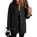 Dokotoo Women's Lightweight Quilted Jacket Diamond Button Down Shacket Coat with Pockets