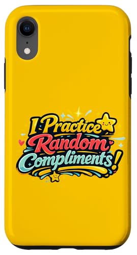 I Practice Random Compliments Bold ���g�� �^�C�|�O���t�B �D���� �X�}�z�P�[�X iPhone XR �p