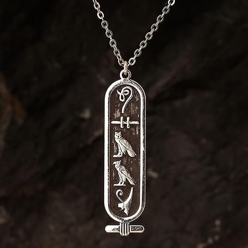Hieroglyphe Silber Halskette, ägyptische Alphabet Silber Halskette. Benutzerdefinierte ägyptische Alphabet personalisierte Halskette. Ägypten Custom Silber Halskette.
