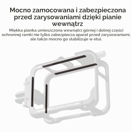 Fututech 1/4 Aluminiowa osłona ochronna do GoPro Hero 13/12/11/10/9 czarna obudowa na obiektyw klatka na aparat fotograficzny Ochraniacz Zimne buty akcesoria