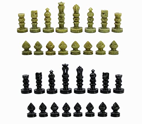 Image of StonKraft Stone Chess Pieces Chessmen Chess Coins (3 inch King)