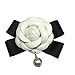 Produktbild 1 PC Kamelie Blume DIY Zubehör Phonecase Zubehör 2,4 "Vintage Leder Bow Floral Pin für Kleidung Tasche Dekoration, weiß