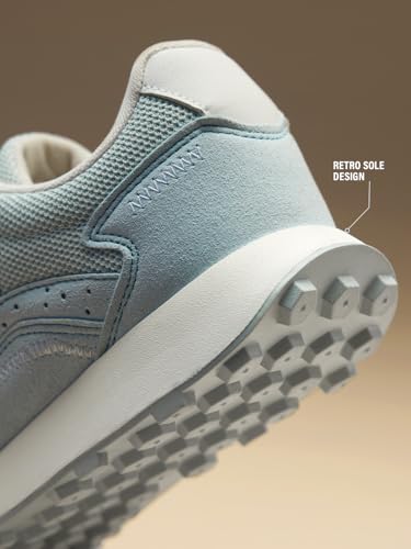 Image of The Souled Store Milano: Women and Girls Low Top Sneakers Retro Trainer Microfiber Suede and Engineered Mesh Cushioned Insole Retro Sole Lace Up Lightweight Breathable