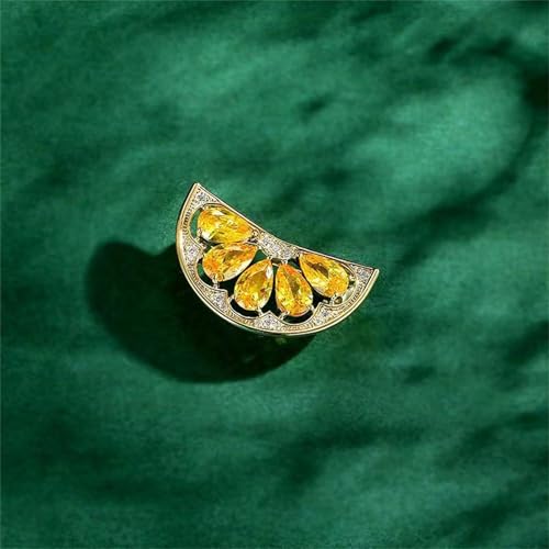 Image of Cute Lemon Brooch Pin for Women Rhinestone Fruit Little Brooch Sparkling Crystal Strawberry Cherry Enamel Pin Christmas Birthday Art Deco Jewelry Gifts