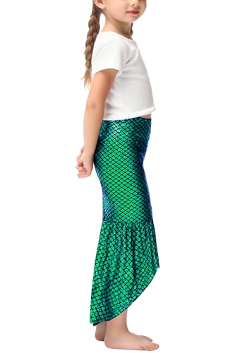 Image of Halloween Mermaid Skirts Elastic High Waisted Long Skirt Green S