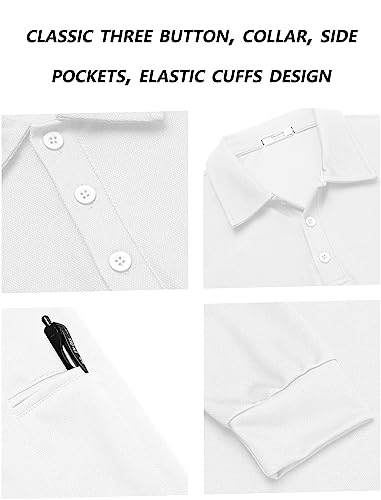 Image of Deyeek Men's Polo Shirts Long Sleeve Golf Polo Shirts for Men Quick Dry UPF 50+ Sun Protection Polos Casual Collared Shirts