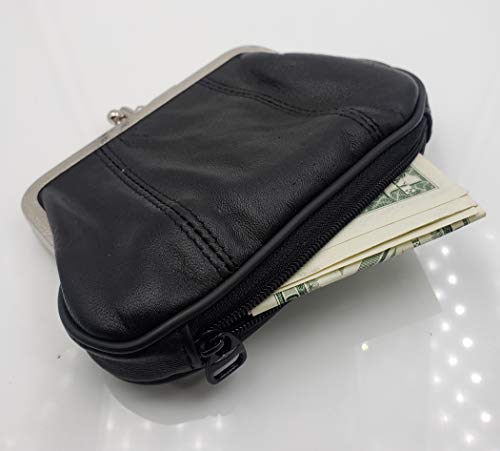 Ag Wallets Genuine Leather Womens Small Purse (Black) #TOP6