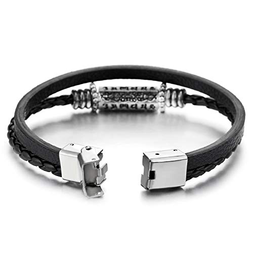 COOLSTEELANDBEYOND Uomo Nera Intrecciato Cuoio