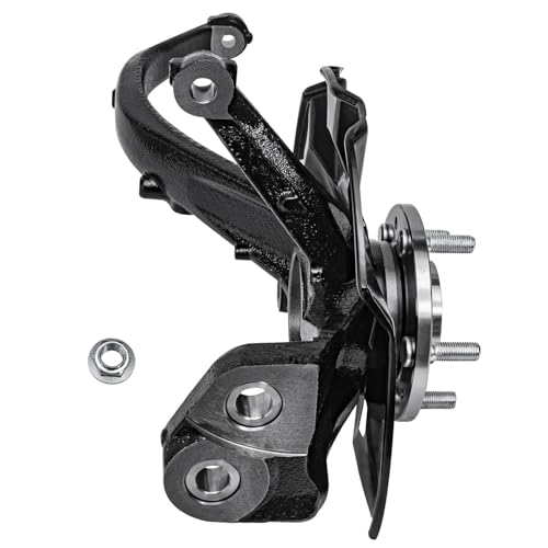 Image of Detroit Axle - Front 2pc Steering Knuckle CV Axle for Ford Fusion Mercury Milan Lincoln MKZ 2006 2007 2008 2009 2010 2011 2012 Passenger Side CV Axle Steering Knuckle & Wheel Bearing Hub Replacement