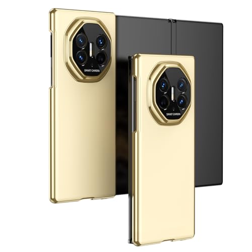 Coque luxe Huawei Mate XT charnière plaquée or et protection intégrale élégante