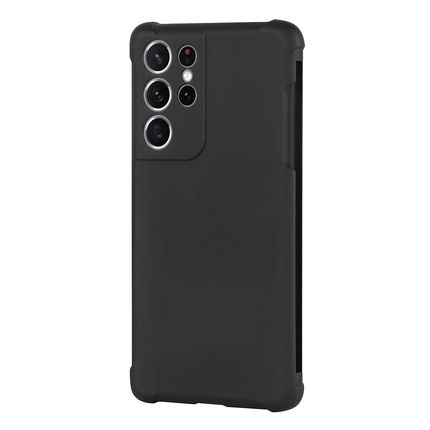 iCoverCase for Samsung Galaxy S21 Ultra Case with S Pen Holder, Shockproof Matte Soft TPU Full Protective Case, Matte Black