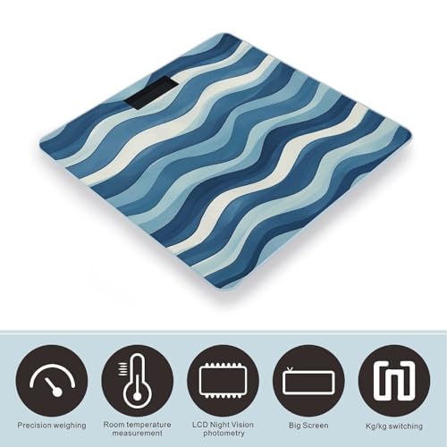 Báscula digital de baño con pantalla LED y plataforma de vidrio templado miniatura 3