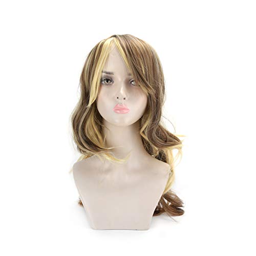 Perruque longue bouclée, fibre synthétique résistante à la chaleur, cheveux de scène, cheveux cosplay, perruque réglable Cover