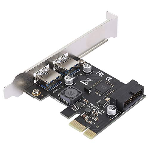 SUNGOOYUE Scheda di Espansione PCIe USB 3.0 U3055-V, velocità di Trasferimento Dati 5 Gbps, Chip VL805, Interfaccia 19/20PIN, Hardware Computer con Protezione da Cortocircuito