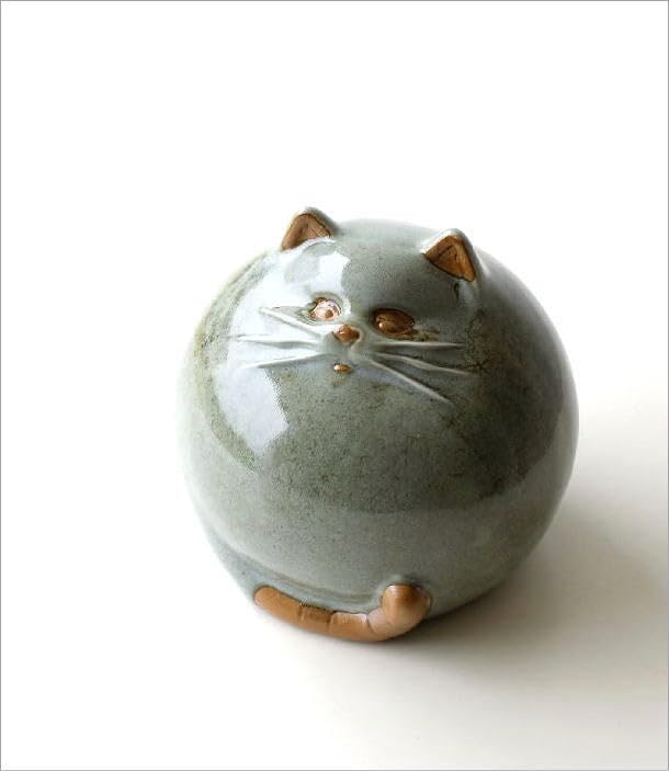 ネコ招き猫陶器オブジェ置物インテリア工芸品美術品A1028