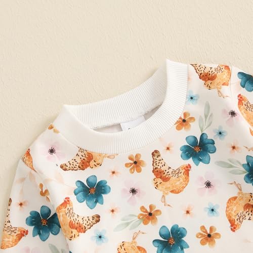 SAYOO Baby Girl Fall Winter Clothes Floral Bow Knit Crewneck Sweatshirts Top Flare Pants Set Toddler Bell-Bottoms Outfits4