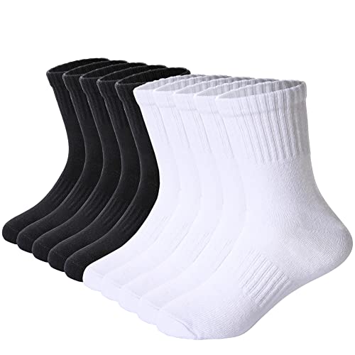 Image of DoSmart Kids Athletic Crew Socks Boys Girls Classics Cotton School Uniform Childs Sports Breathable Casual Socks 10 Pairs