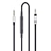 Cavo di ricambio audio compatibile con Audio Technica ATH-M50x, ATH-M40x, ATH-M70x, cavo audio con microfono in linea e telecomando del volume, compatibile con iPhone, iPod, iPad, Apple.