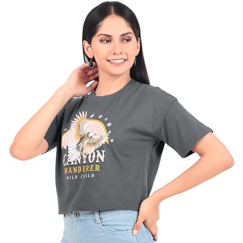 Image of London Hills Women's Cotton Regular Fit Tops || Crop Tops || Tshirt || Tshirt Top || Crop Tshirt