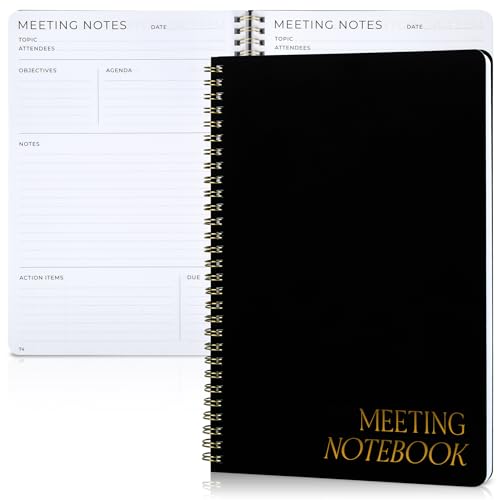 シンプルモダン 会議用ノート 仕事の整理に - 簡単にメモを取り、予定を順調に進める - 女性と男性のための完璧なオフィスプランナー用品 ビジネスプロジェクトを専門的に管理する