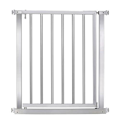 Generisch Barrera de seguridad para escaleras, extensible, sin taladrar, acero inoxidable, se abre en ambas direcciones, rotación de 270°, rejilla segura para escaleras para niños y mascotas