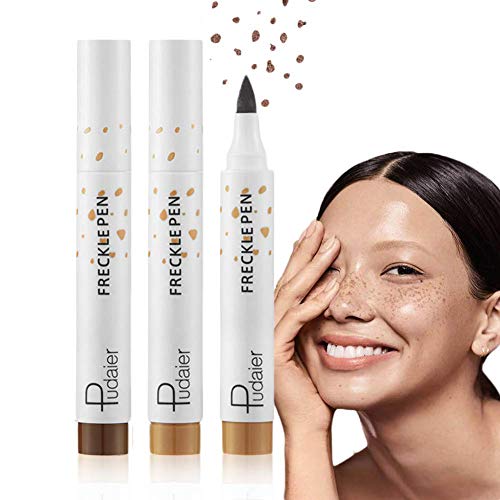 Freckle Pen - 2Pcs for Different Color, Light Brown & Dark Brown, Natural Long Lasting Waterproof Neutral Lightweight Freckle Makeup Tool
