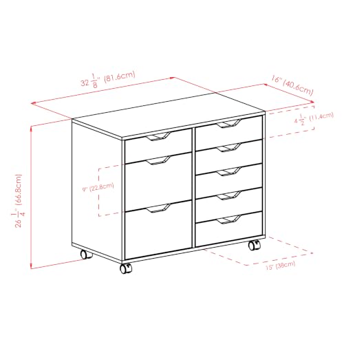 Image of Winsome Halifax Mobile Storage Cabinet with Doors & Drawers, Stylish & Functional Home Storage Cabinet for Filing, Kitchen Organization, Moveable Furniture for Office, Dorms, Apartments