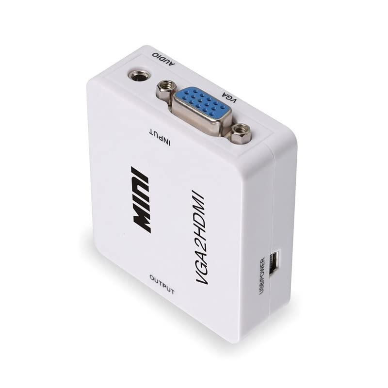 fdealz (VGA to HDMI Adapter) 1080P MINI VGA to HDMI Converter With Audio VGA2HDMI Video Box Adapter for Notebook PC for HDTV Projector