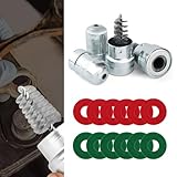 Lecctso Battery Brush, Battery Cable Cleaner, Dirt Corrosion Brushes, Battery Terminal Anti Corrosion Washers, Car Battery Cleaner Tool with 12Pcs Protector Fibe and 2Pcs Cleaning Brush for Car