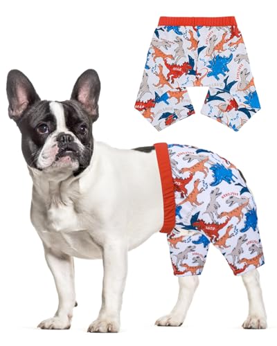 Image of CuteBone Dog Swim Trunks Swimsuit Durable & Comfortable - Quick-Dry, Adjustable Waistband Shorts, UV Protection Bikini- Perfect for Beach, Pool & Outdoor Fun, Dinos DST08L