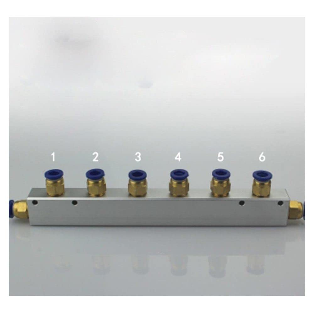 Push Fit 8mm 6 Way 8 Port Pneumatic Quick Connector Air Compressor Fitting Manifold Splitter