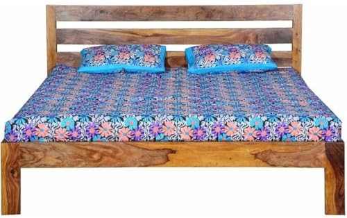 Image of Sheesham Wood King Size Bed Without Storage|Bed|Single Bed |Double Bed Solid Wood King Bed (Finish Color - Brown, Delivery Condition - DIY(Do-It-Yourself))