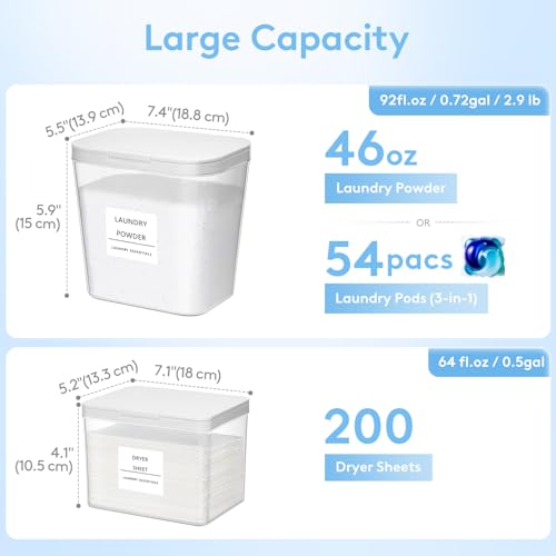 Image of Lifewit Laundry Pods Container with Pop-up Lid, 0.72+0.5 gal, 4 Pcs