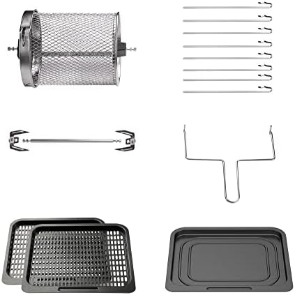 Innsky Heißluftfritteuse OfenZubehör, Antihaftbeschichtung, Spieße, Rotisserie-Korb/Welle, Entfernungswerkzeug, Abtropfschale Und 2*Gittergestelle nur für 10L Innsky AirFryer (IS-AF002)
