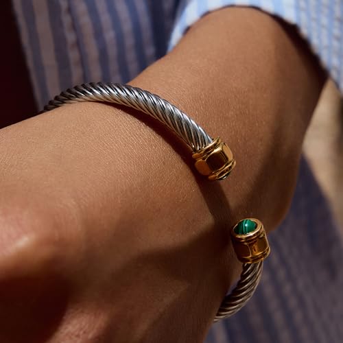 MUYAN Silver Gold Cuff Bracelet for Men Women Adjustable Vintage Tribal Jewelry2