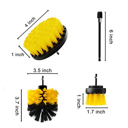 Cleaning Drill Brush Set, 4 Pack Power Scrubber Brush Set, Drill Brush Attachment For Power Drill, Mobzio All Purpose Drill Scrubber Brush Kit For Shower, Grout, Bathroom, Floor, Tub, Tile, Kitchen #TOP5